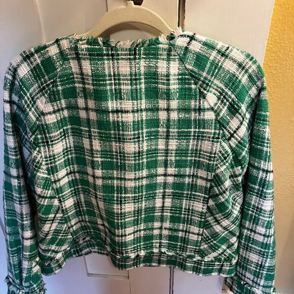 CAbi Green and White Plaid Suit Jacket - Picture 5 of 6